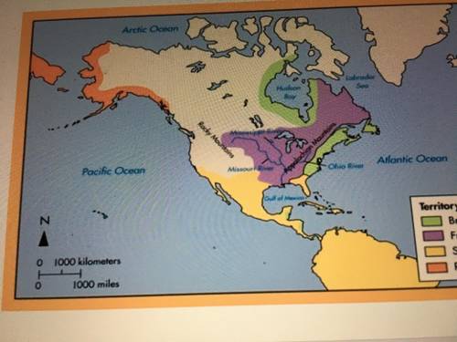 According to the map, which country had control most of the land in North America!

A-Britain 
B-F