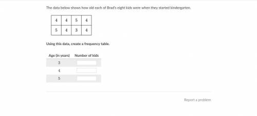 The data below shows how old each of Brad's eight kids were when they started kindergarten. HELP PL