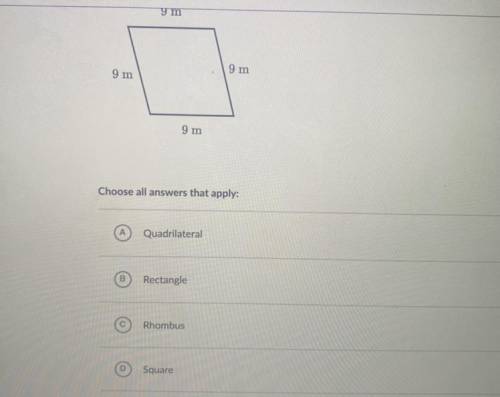 How can we classify the following shapes ? Pleasee choose the correct answers  Will mark B