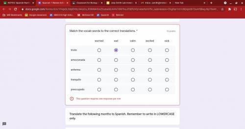 Connect the english words to spanish