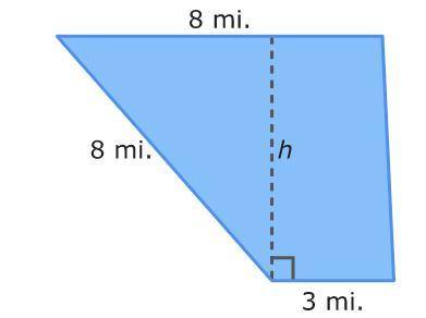 The area of this trapezoid is 33 square miles. What is the height?

Plzzz help due in half an hour