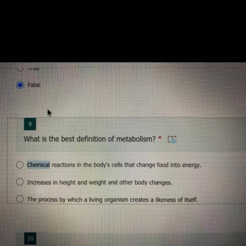 What is the best definition of metabolism?