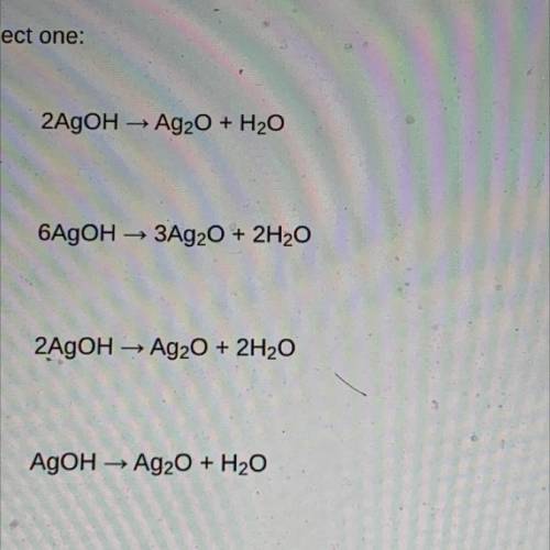 Which of the following chemical equations is balanced?