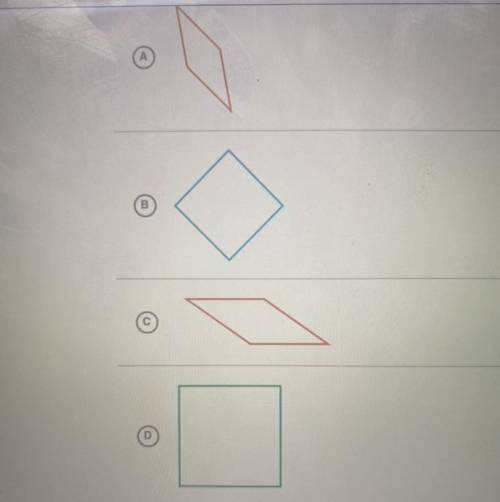 Which of the following shapes are squares ? Please choose 2 correct answers  Will mark