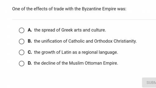 One of the effects of trade with the byzantine empire was