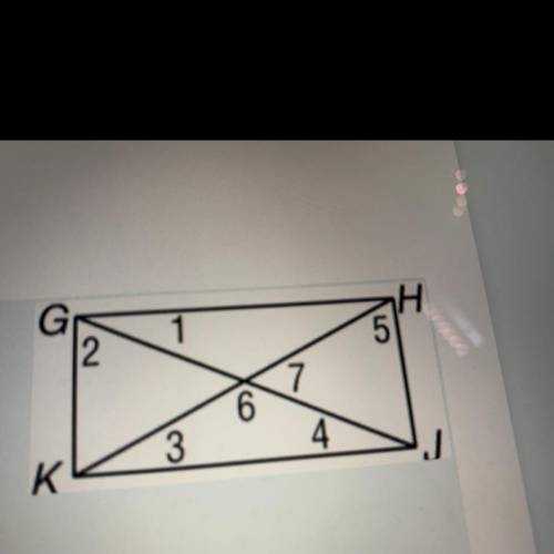 Quadrilateral GHJK is a rectangle.

Find the measure of angle 2, given that the measure of angle 4