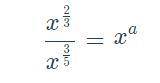 Evaluate the left hand side to find the value of a in the equation in simplest form.