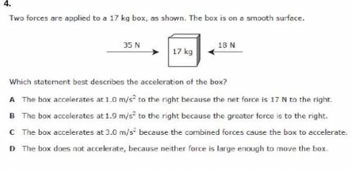 Which statement best describes the acceleration of the box