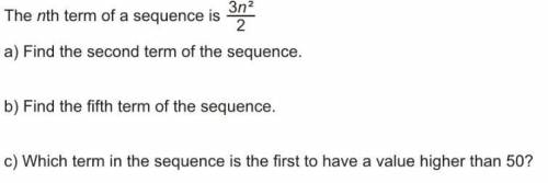 The nth term of a sequence is 3n^2/2