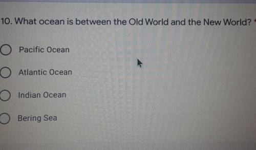 Help, will give brainliest :)What ocean is between the Old World and the New World? *