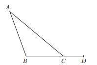 In the figure below, ∠BAC measures 30°, ∠ABC measures 110°, and points B, C, and D are collinear. W