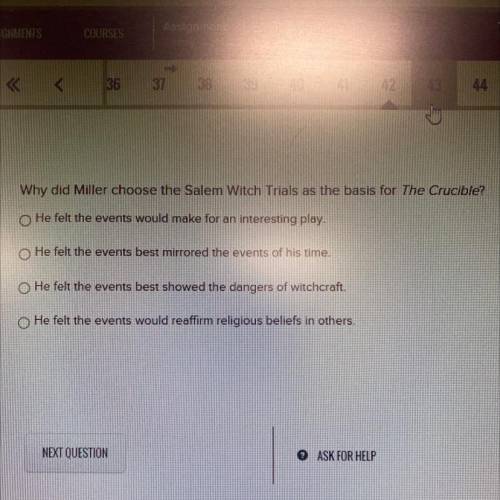 Why did Miller choose the Salem witch trails as the basis for The Crucible?