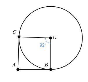 Angle A is circumscribed about circle O. What is the measure of A?