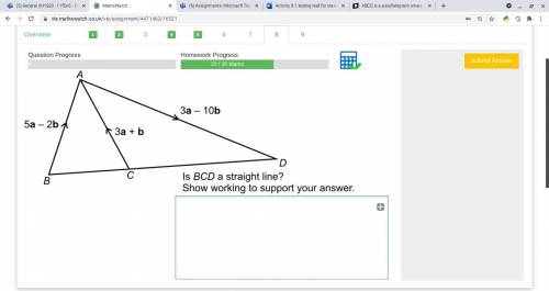 Is BCD a straight line?
Show working to support your answer.