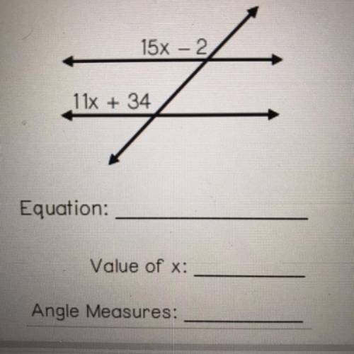 What’s the equation
Value of x
Angle measures