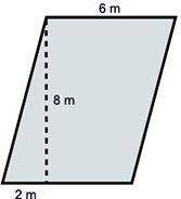 The area of the parallelogram below is ____ square meters.