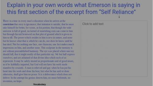 Explain in your own words what Emerson is saying in this first section of the excerpt from “Self Re