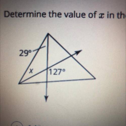 Determine the value of x in the figure shown.