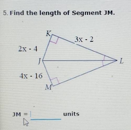 Find the length of Segment JM.