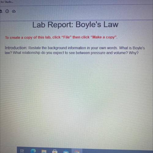 Restate the back on information in your own words what is boyles law? What relationship do you expe