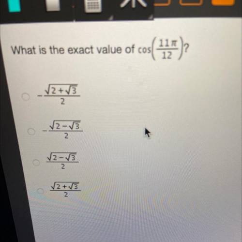 What is the exact value of cos(11pi/12)