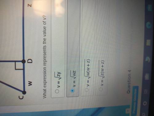 BRAINLIEST ASAP NEED HELP ez points

What expression represents the value of v?
A: v=√zy
B: v=√wz