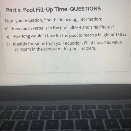 You are to create your own relationship between

the water level (cm) in the pool and time in
hour