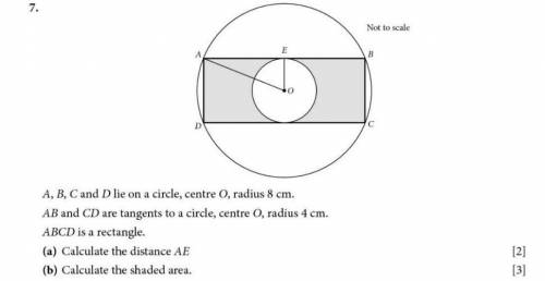 A,B,C and D lie on a circle, center O, radius 8cm. AB and CD are tangents to a circle, center O, ra