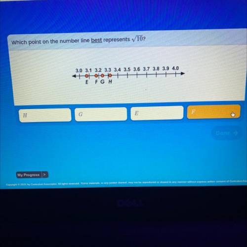 Which point on the number line best represents 10?

3.0 3.1 3.2 3.3 3.4 3.5 3.6 3.7 3.8 3.9 4.0
to