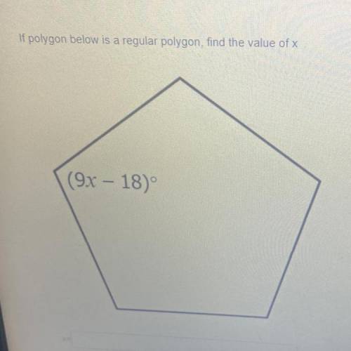 If polygon below is a regular polygon, find the value of x