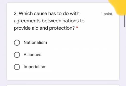 Which cause has to do with agreements between nations to provide aid and protection? In WW1