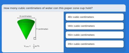 How many cubic centimeters of water can this paper cone hold?