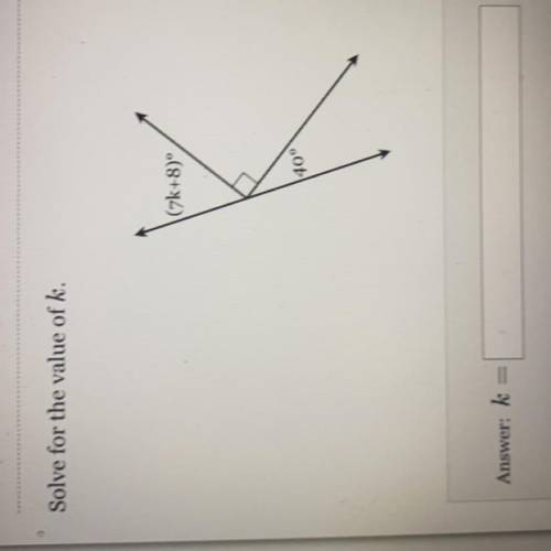 Solve for the value of k