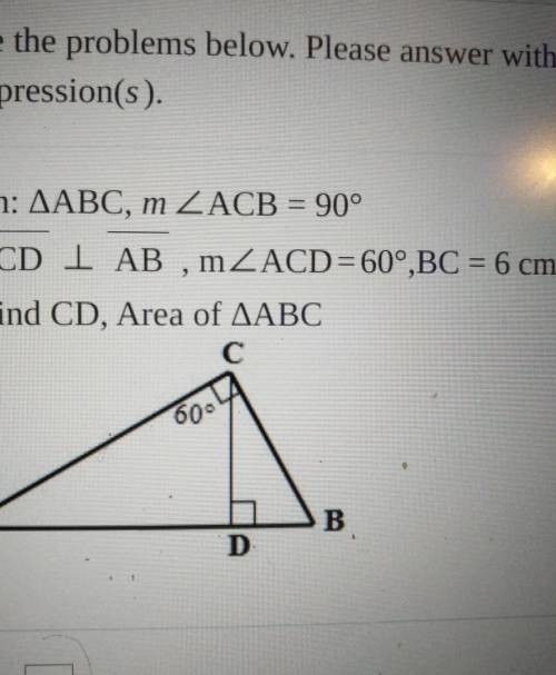 Find cd and the area