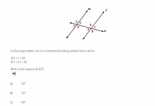 HELPPPPP! In the image shown, line n is a transversal cutting parallel lines l and m.
