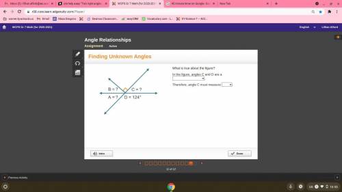 Pls help asap

What is true about the figure?
In the figure, angles C and D are a 
.
Therefore, an