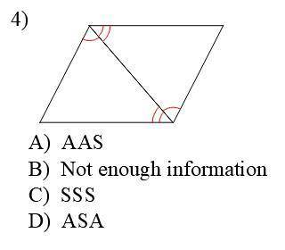A) AAS 
B) Not enough information 
C) SSS
D) ASA