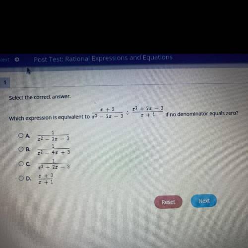 Which expression is equivalent to r + 3/x^2 - 2x - 3 / x^2 + 2r - 3/x + 1 if no denominator equals