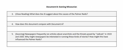 Need Help Please ASAP

(Close Reading) What does Doc B suggest about the causes of the Palmer Raid