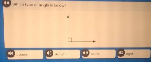 Which type of angle is below? > )) right acute straight obtuse