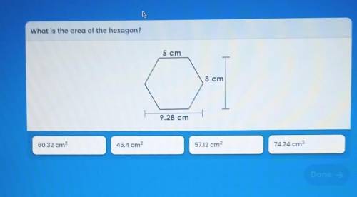 What is the area of the hexagon? Can you guys help me out? Thank you.