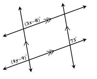 Use the diagram below to solve for x and y