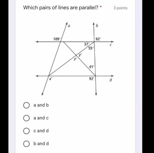 Which pairs of lines are parallel??