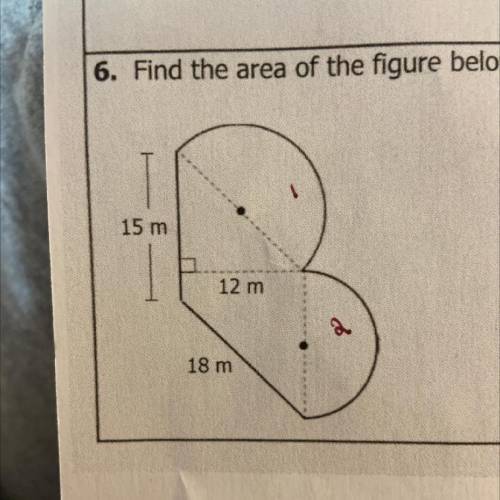 Find the area of the figure below

A. 611.18 m2
B. 431.59 m2
C. 395.59 m2
D. 1,042.37 m2