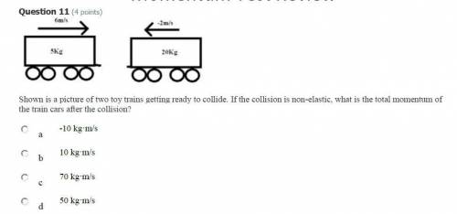 Help me

Shown is a picture of two toy trains getting ready to collide. If the collision is non-el