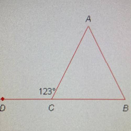 Triangle ABC, shown in the diagram below, is an isosceles triangle where overline AB cong overline