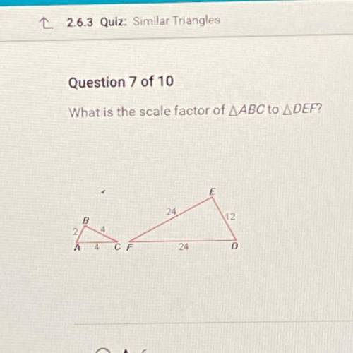 What is the scale factor of ‘ABC’ to ‘DEF’?