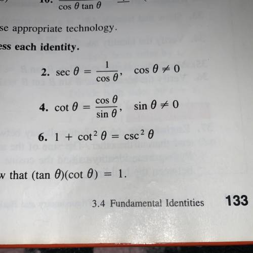 hi can anyone write two equivalent ways to express each identity for any of these questions? trig s
