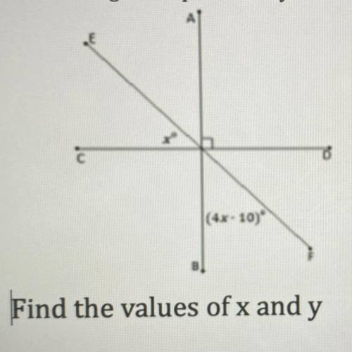 Find the values of x and y?