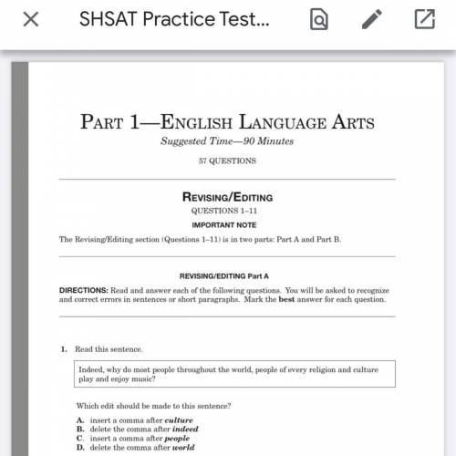anyone can help me with this SHSAT practice exam,it’ll also help the other that are doing it so if